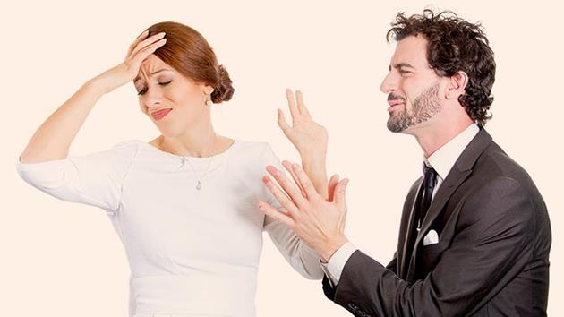 white woman rejecting man in suit being picky